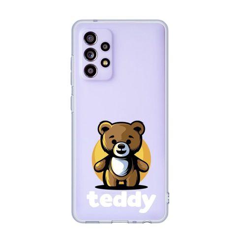 Galaxy A52 Uyumlu Teddy Desenli Premium Şeffaf Silikonlu Telefon Kılıfı