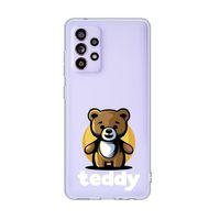 Galaxy A52 Uyumlu Teddy Desenli Premium Şeffaf Silikonlu Telefon Kılıfı