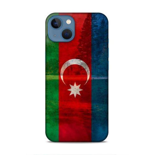 Apple iPhone 13 Uyumlu Kılıf Azarbaijan (43) Thin Fit Kılıf Bayrak Manzara