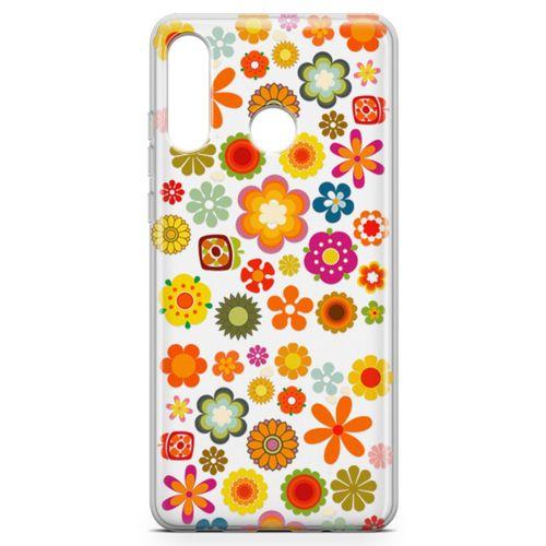 Huawei P30 Lite 2020 Kılıf Papatya Bahçesi Arka Kapak Koruma Desenli Full Koruyucu