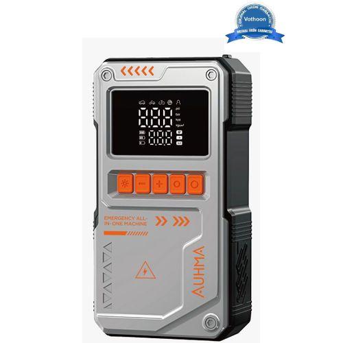 Şarjlı 10.000 Mah Akım Korumalı Taşınabilir Çanta Araç Akü Şarj Takviyeli Işıklı Hava Kompresörü Powerbankli