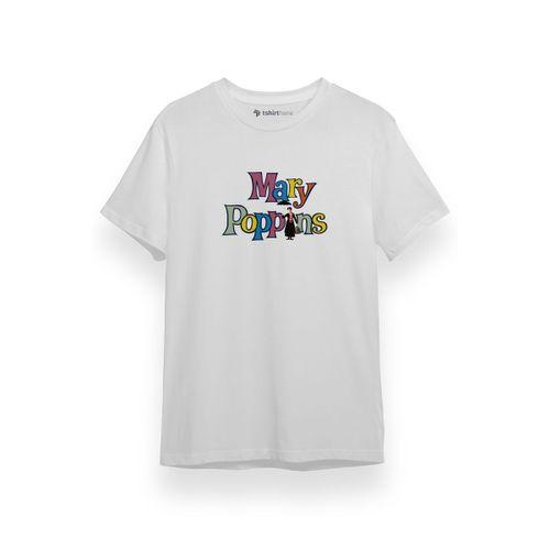 Mary Poppins Colorful Letters Beyaz Kısa kol Erkek Tshirt