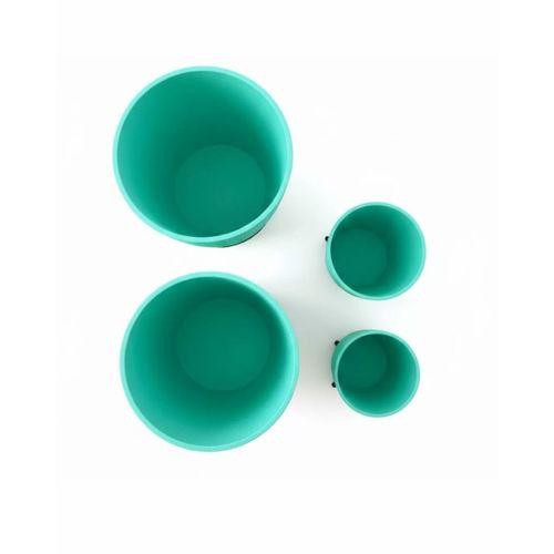 4’lü 3d Modern Yeşil Vazo Seti Dekoratif Ayaklı Saksı Takımı