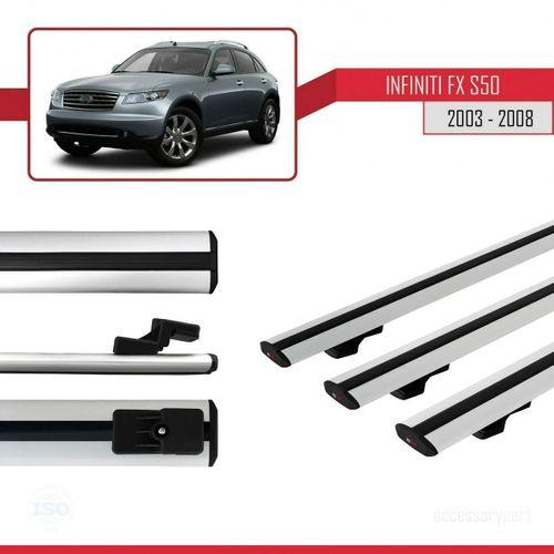 Infiniti FX (S50) 2003-2008 Arası ile uyumlu Basic Model Ara Atkı Tavan Barı GRİ 3 ADET