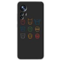 MRCİLETİSİM Xiaomi Mi 12 Pro Kılıf HD Desen Baskılı Arka Kapak + Temperli Cam - Avengers Minimalism