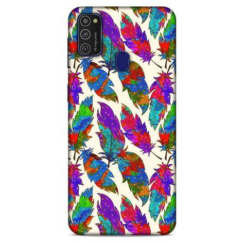 Samsung Galaxy M21 Kılıf Desenli Özel Seri Tüyler (34) Slim Armor Kılıf