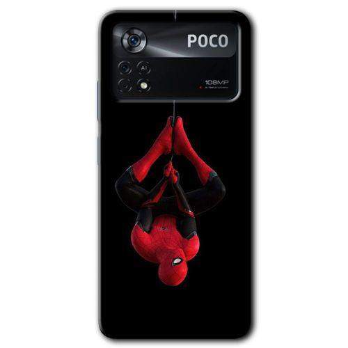 MRCİLETİSİM Poco x4 Pro Kılıf HD Desen Baskılı Arka Kapak + Temperli Cam - Örümcek Adam