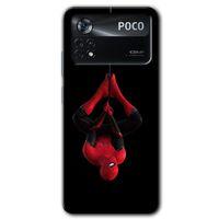 MRCİLETİSİM Poco x4 Pro Kılıf HD Desen Baskılı Arka Kapak + Temperli Cam - Örümcek Adam