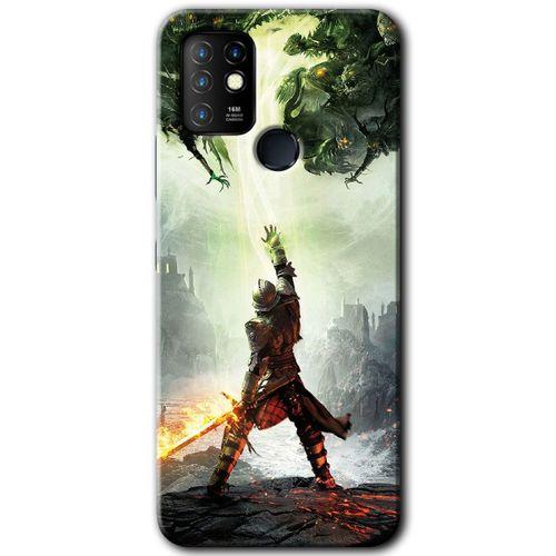 İnfinix Hot 10 Kılıf HD Desen Baskılı Arka Kapak - Dragon Hunter