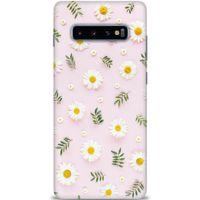 Samsung Galaxy S10 Plus Kılıf HD Baskılı Kılıf - Papatyalar + Tam Ekran Koruyucu