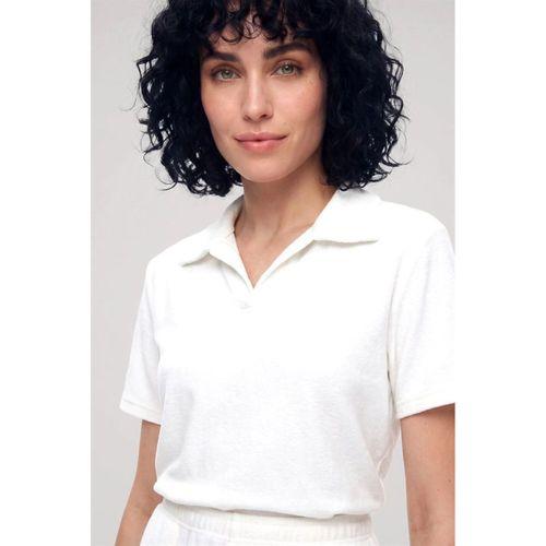 Özel Tasarım Kadın Beyaz Polo Yaka Pijama Takımı %100 Pamuk