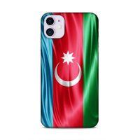 Apple Iphone 11 Uyumlu Kılıf Azarbaijan (36) Glitter Kılıf Tam Bayrak