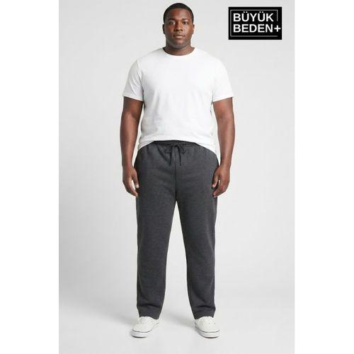 Erkek Büyük Beden Rahat Kesim Paça Reçme AR Baskılı İnce Eşofman Altı SPR26EA952-1