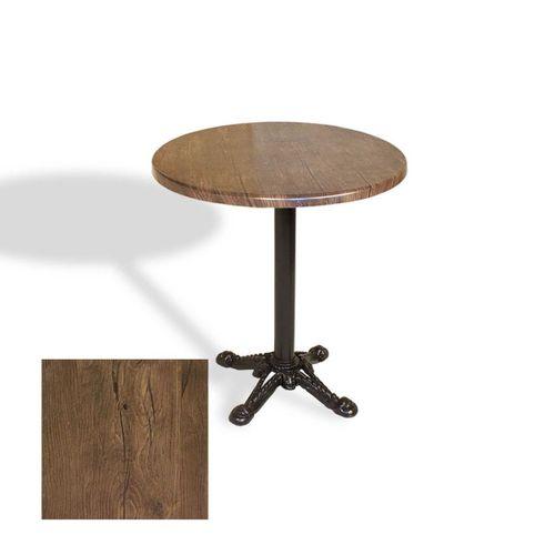 Dockers Çipa Döküm Ayak Yuvarlak Masa Çap 60cm - (Werzalit, Wermodin ve Allzalit Tabla) - Rustic Dark