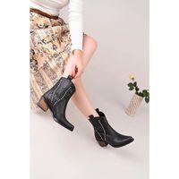 Matin Siyah Cilt Topuklu Bot