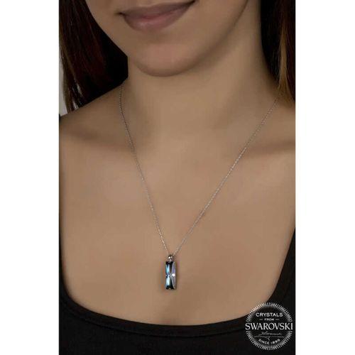 Swarovski Crystal Taşlı Mavi Baget Lucky Life 925 Ayar Gumuss  Lucky Life Lucky Life Kadın Kolye