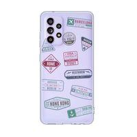 Galaxy A73 5G Uyumlu Seyahat Pulu Desenli Premium Şeffaf Silikonlu Telefon Kılıfı