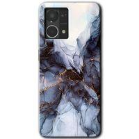 MRCİLETİSİM Oppo Reno 7 4G Kılıf HD Desen Baskılı Arka Kapak+Temperli Cam - Otantik Mermer