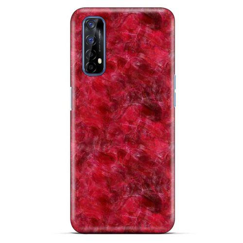 Mermer Desenli (6) Tema Silikon Kılıf Kırmızı Oppo Realme 7 Kılıf
