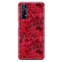Mermer Desenli (6) Tema Silikon Kılıf Kırmızı Oppo Realme 7 Kılıf