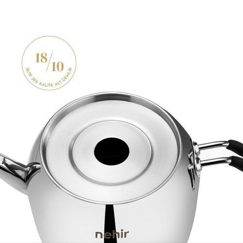 Nehir Modern Mini Çelik Çaydanlık Takımı