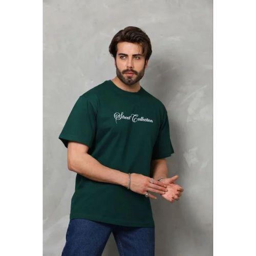 Erkek Baskılı T-Shirt Kısa Kol Bisiklet Yaka Regular Fit Rahat Kalıp Günlük Tişört - Çağla Yeşili