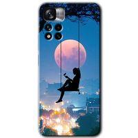 MRCİLETİSİM Xiaomi Redmi Note 11 Pro Plus 5G Kılıf HD Desen Baskılı Arka Kapak+Temperli Cam - Yalnız Kadın