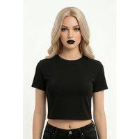 Crop Kısakollu Body Siyah Renk