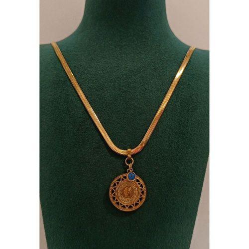 Monalisa Home Gold Renk Figürlü Altın Görünüm Kolye