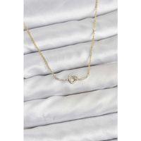 Pirinç Gold Renk Düğüm Kalp Model Kadın Kolye