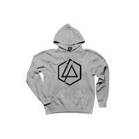 Linkin Park Symbol Gri Kapşonlu Sweatshirt Hoodie