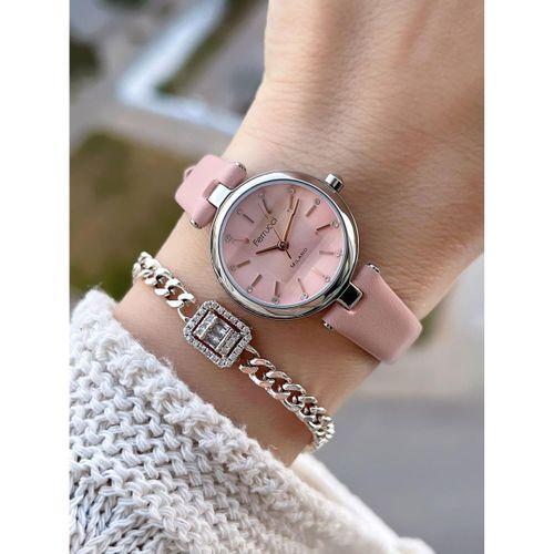 Ferrucci Deri Kordon Mini Vintage Seri 2 Yıl Garantili 3 Atm Dayanıklı Kadın Kol Saati+Bileklik 645P