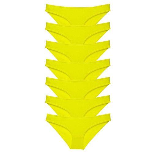7 adet Süper Eko Set Likralı Kadın Slip Külot Sarı
