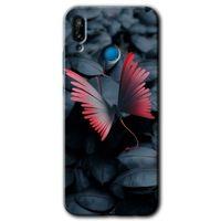 Huawei P20 Lite Kılıf HD Desen Baskılı Arka Kapak + Temperli Cam - Dark Butterfly