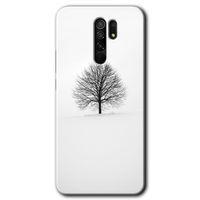 Xiaomi Redmi 9 Kılıf HD Desen Baskılı Arka Kapak+Temperli Cam - Alone Tree