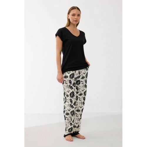 Anıl 11709 Kadın Kısa Kol Tencel Kumaş Desenli Pijama Takımı