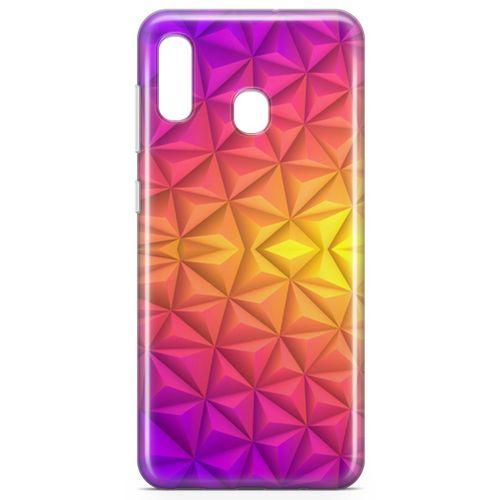 Samsung Galaxy A40 Kılıf Elmas Rainbow Arka Kapak Koruma Desenli Full Koruyucu