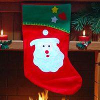 KIRMIZI NOEL ÇORABI NOEL BABA FİGÜRLÜ ÇORAP YILBAŞI SÜSLERİ YILBAŞI DEKORLARI 44 CM NOEL BABA ÇORABI