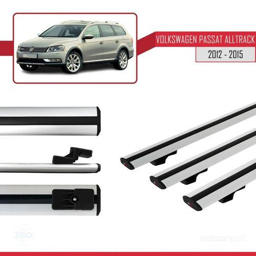 Volkswagen Passat Alltrack (B7) 2012-2015 Arası ile uyumlu Basic Model Ara Atkı Tavan Barı GRİ 3 ADET