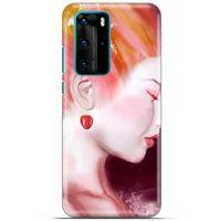 Huawei P40 Pro Uyumlu Kılıf Pembe Delisi (26) Tpu Silikon Kılıf Kiraz