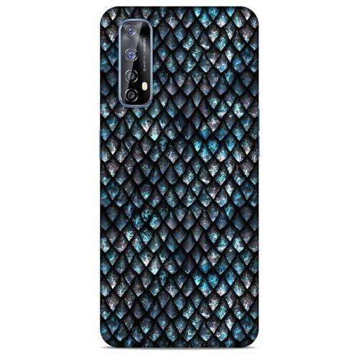 Huawei P Smart 2021 Kılıf Dragons (10) Full Koruma Kılıfı Ejderha Skin Mavi Beyaz