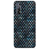 Huawei P Smart 2021 Kılıf Dragons (10) Full Koruma Kılıfı Ejderha Skin Mavi Beyaz