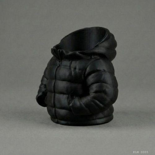 Siyah Şişme Mont Puf Formlu Büyük Boy Masaüstü ve Ofis Düzenleyici