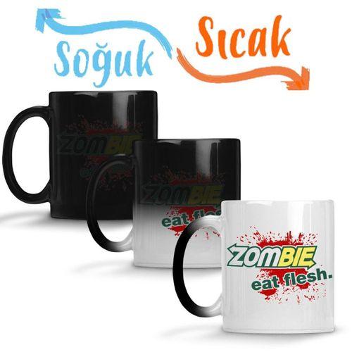 Zombie Eat Flesh Sihirli Kupa Bardak Porselen