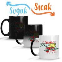 Zombie Eat Flesh Sihirli Kupa Bardak Porselen