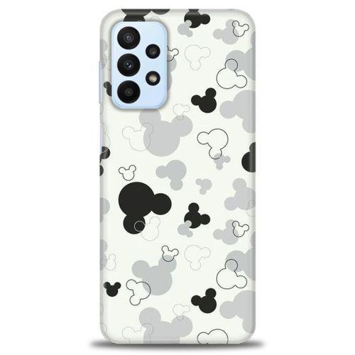 Samsung Galaxy A23 4G Kılıf HD Baskılı Kılıf - Siyah Mickey + Tam Ekran Koruyucu