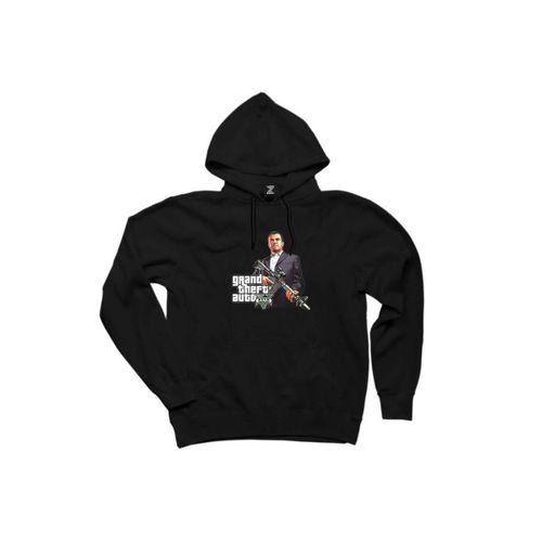 GTA Five Rifleman Siyah Kapşonlu Sweatshirt Hoodie