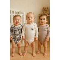 3'lü Naturel Bebek Badi Zıbın -%100 Pamuk