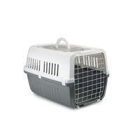 Beeztees Köpek veya Kedi Taşıma Kabı, Çift Girişli, Gri/Beyaz, 55x35x34cm