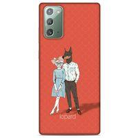 Samsung Galaxy Note 20 Kılıf FunnyMaX (15) Antişok Kılıf Kırmızı Kedi Köpek